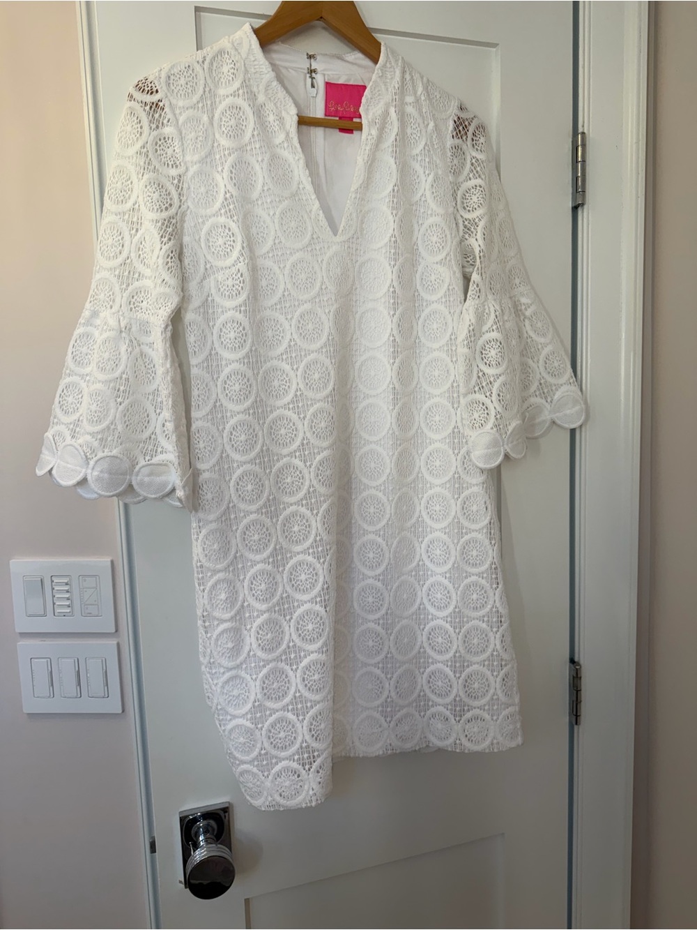 Lilly Pulitzer White Zelle Dress in Zanzibar Lace. Size 4. EUC